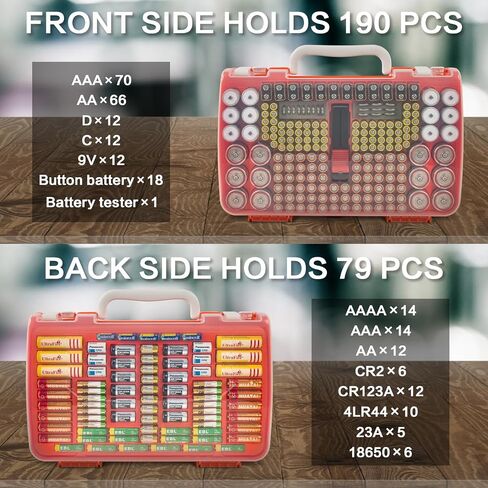 Xuerdon Battery Storage Organizer Case for 269 Batteries with Tester in Saudi Arabia