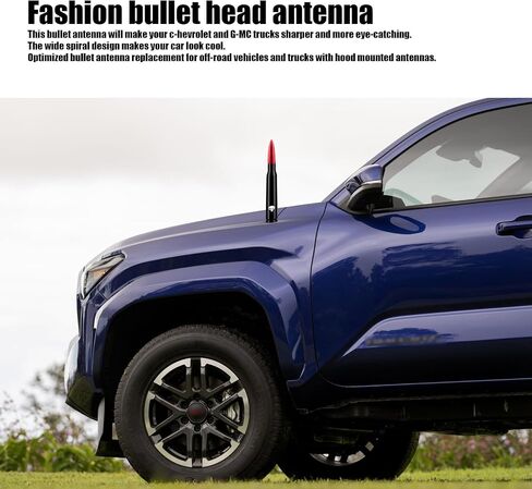 GKmow 1 PC Car Truck Bullet Antenna، تصميم جمجمة هوائي عالمي قصير للسيارة Ford F150 GM Chevy Silverado 1500 2500 3500، ملحقات شاحنات بيك اب شديدة التحمل (أحمر) in Saudi Arabia