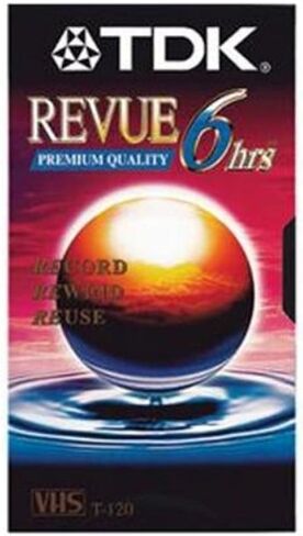 2 Pack TDK T-120 REVUE Premium Quality blank VHS Video Cassette Tape - 6 hours - Record, Rewind, Reuse in Kuwait