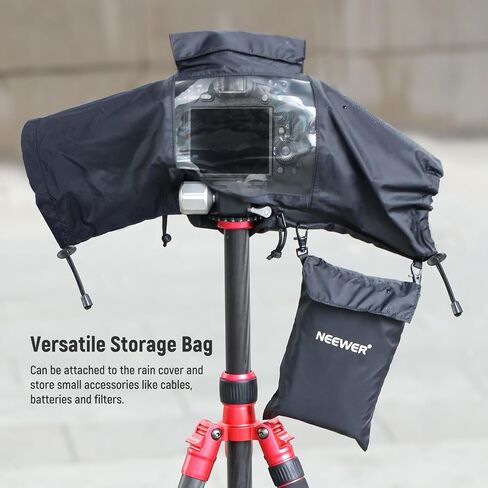 NEEWER Camera Rain Cover, Mini Size Durable Nylon Raincoat Compatible with Canon Sony Nikon Fujifilm DSLR Mirrorless Vlog Camera & 24-70mm/16-35mm Lens, with Sleeves, Drawstrings, Viewing Window,PB008 in Saudi Arabia