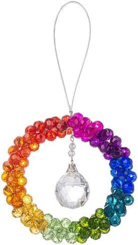 زينة إكليل مطرز بألوان قوس قزح من غانز، حديد وأكريليك، قطر 4.25 بوصة، متعددة الألوان in Kuwait