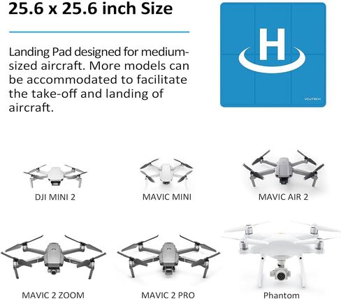 وسادة هبوط بدون طيار من VCUTECH بوزن 20 بوصة (50 سم) لملحقات DJI Mini 3 Pro، Mavic 3، Mavic Air 2/2S، ملحقات DJI Mini 2، DJI FPV Drone، DJI Avata Fly More Kit ملحقات الطائرة بدون طيار (أسود) in Kuwait