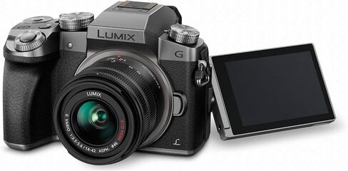 Panasonic LUMIX G7 4K Digital Camera, with LUMIX G VARIO 14-42mm Mega O.I.S. Lens, 16 Megapixel Mirrorless Camera, 3-Inch LCD, DMC-G7KK (Black) in Kuwait