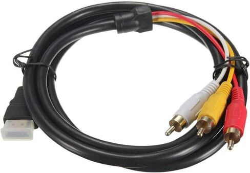 كيبل HDMI الى RCA 1080P بطول 5 اقدام/1.5 متر HDMI ذكر الى 3-RCA فيديو صوت ايه في، محول كيبل محول موصل باتجاه واحد للتلفزيون وHDTV ودي في دي in Saudi Arabia