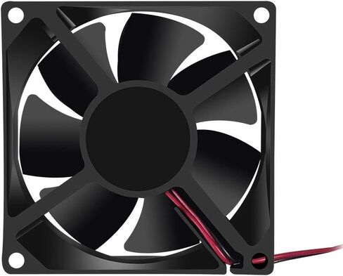 2Pcs 12V 3.14in 0.98in 80mm x 80mm x 25mm DC Fan 8025 Brushless Cooling for PC Computer Case CPU Coolers Radiators 2pin in Kuwait