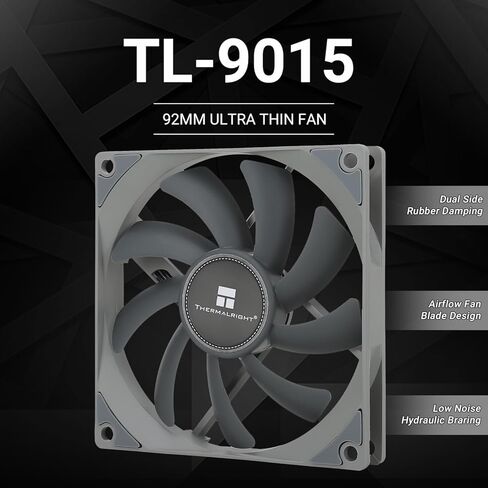 ثيرمال رايت مروحة تبريد وحدة المعالجة المركزية TL-9015 90 ملم مروحة تبريد بي دبليو ام 4 دبابيس بي دبليو ام، مروحة رفيعة للغاية 15 ملم، سرعة 2700 دورة في الدقيقة، مروحة تبريد وحدة المعالجة المركزية in Saudi Arabia