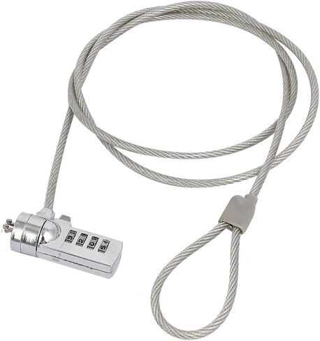 Aexit 4-Digit Password Computer Accessories Alloy Computer Combination Lock Cable Security Devices for Laptop in Saudi Arabia