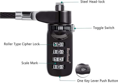 Security Cable Computer Laptop Notebook Locks for HP Laptops, Lenovo, Asus, Acer Laptops and Other Devices in Kuwait