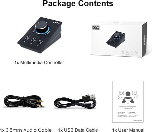 وحدة تحكم في مستوى الصوت USB S04 من يموو، مقبض تحكم في الوسائط المتعددة مع وظيفة التشغيل/الايقاف/الخلف/الامام, مقبض معدني لكتم الصوت بنقرة واحدة، تحكم مزدوج 3.5 ملم ومنفذ USB نوع C متوافق مع ويندوز in Kuwait