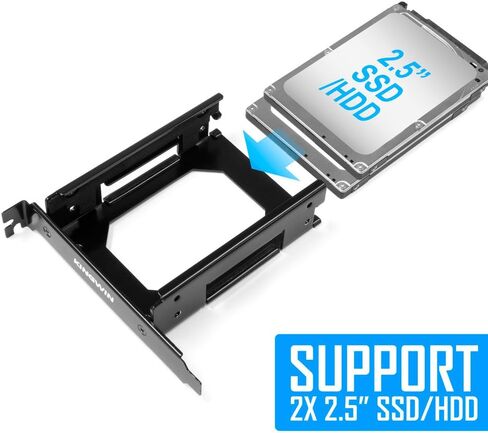 Kingwin PCI SSD Mounting Kit - 2 x 2.5 Inch SSD to PCI Internal Hard Drive Converter, Easy Installation in Kuwait