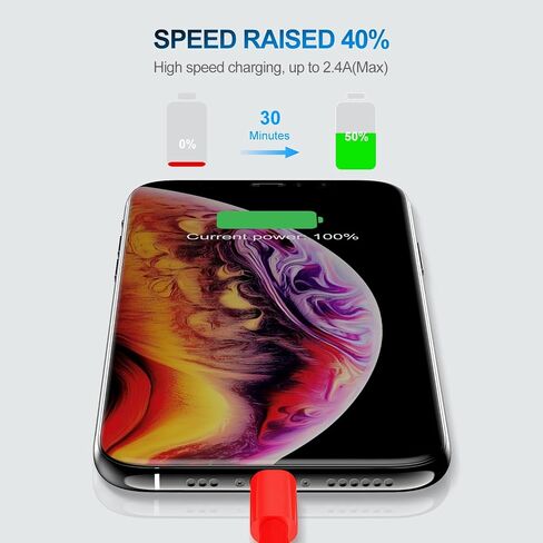 3 Pack Apple MFi Certified iPhone Charger Cable 6ft, Apple Lightning to USB Cable Cord 6 Foot, 2.4A Fast Charging,Apple Phone Long Chargers for iPhone 14/13/12/11/11 Pro/11 Max/X/XS/XR/XS Max/8/7/6 in Saudi Arabia