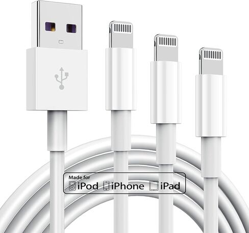 2 حزمة كابل شاحن iPhone معتمد من Apple MFi بطول 3 أقدام، سلك كابل Apple Lightning إلى USB بطول 3 أقدام، شحن سريع 2.4 أمبير، شواحن طويلة لهاتف Apple iPhone 13/12/11/11Pro/11Max/ X/XS/XR/XS Max/8 /7/6 in Kuwait