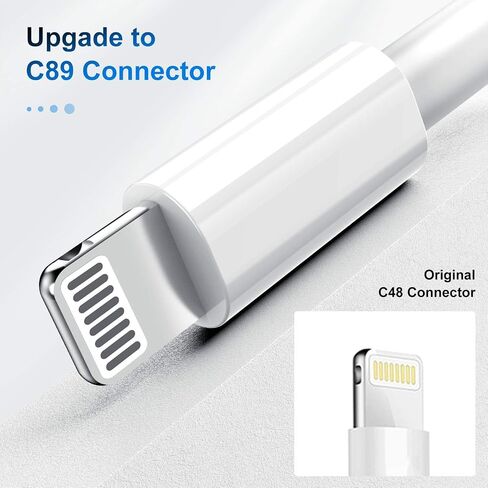 2 حزمة كابل شاحن iPhone معتمد من Apple MFi بطول 3 أقدام، سلك كابل Apple Lightning إلى USB بطول 3 أقدام، شحن سريع 2.4 أمبير، شواحن طويلة لهاتف Apple iPhone 13/12/11/11Pro/11Max/ X/XS/XR/XS Max/8 /7/6 in Kuwait