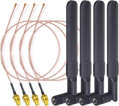 Bingfu Dual Band WiFi 2.4GHz 5GHz 5.8GHz 8dBi RP-SMA Male Antenna 20cm 8 inch RG178 U.FL IPX IPEX to RP-SMA Female Cable 4-Pack for WiFi Router Wireless Mini PCI Express PCIE Network Card Adapter in Saudi Arabia