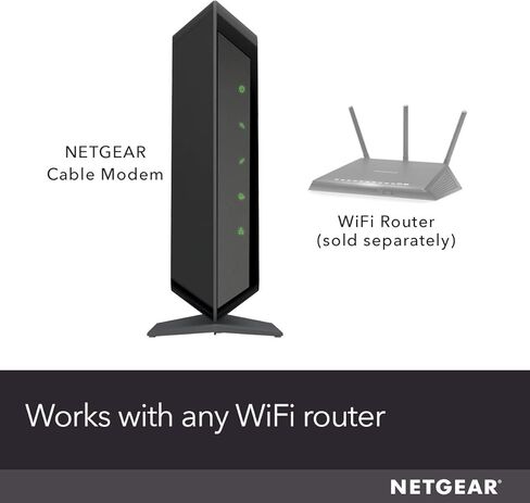 NETGEAR Cable Modem DOCSIS 3.0 (CM700-1AZNAS) Compatible with All Major Cable Providers Including Xfinity, Spectrum, Cox, For Cable Plans Up to 800 Mbps in Saudi Arabia