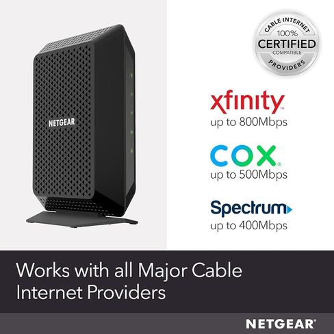 NETGEAR Cable Modem DOCSIS 3.0 (CM700-1AZNAS) Compatible with All Major Cable Providers Including Xfinity, Spectrum, Cox, For Cable Plans Up to 800 Mbps in Saudi Arabia