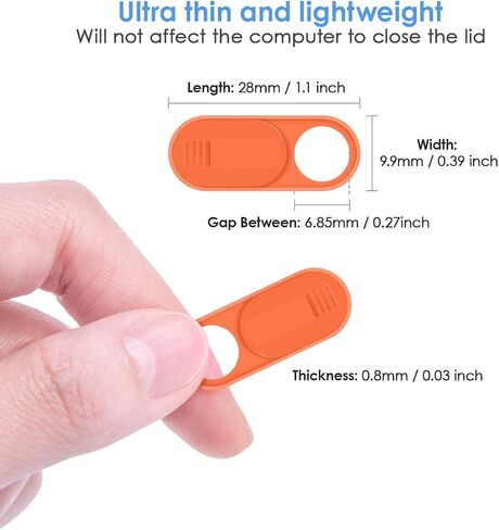 Laptop Camera Cover Slide 0.028-Inch Ultra-Thin Webcam Cover Blocker for MacBook, iMac, Laptop, Desktop, PC, iPad, Smart Phone Protect Your Privacy and Security（Orange/Yellow/Purple-3 Pack） in Kuwait