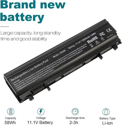 ASUNCELL Laptop Battery for Dell Latitude E5440 E5540 Battery Type VVONF VV0NF N5YH9 CXF66 F49WX 0K8HC 1N9C0 451-BBIE 11.1V 58Wh 6Cell in Saudi Arabia