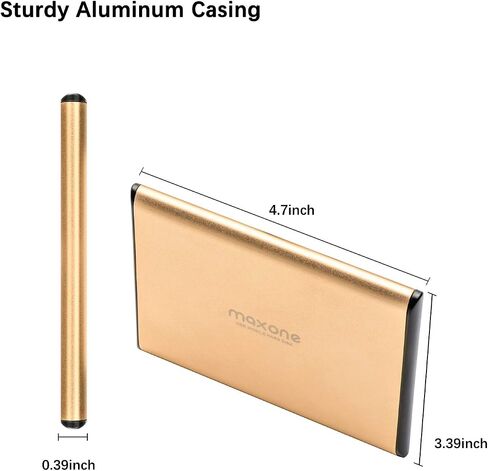 محرك الأقراص الصلبة الخارجي Maxone 500GB Ultra Slim Portable HDD USB 3.0 لأجهزة الكمبيوتر الشخصية وأجهزة Mac والكمبيوتر المحمول وPS4 وXbox one - رمادي فحمي in Saudi Arabia