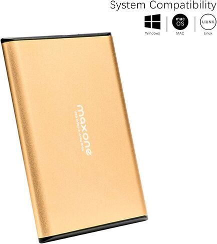 محرك الأقراص الصلبة الخارجي Maxone 500GB Ultra Slim Portable HDD USB 3.0 لأجهزة الكمبيوتر الشخصية وأجهزة Mac والكمبيوتر المحمول وPS4 وXbox one - رمادي فحمي in Saudi Arabia