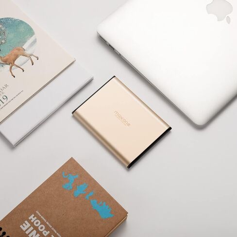 محرك الأقراص الصلبة الخارجي Maxone 500GB Ultra Slim Portable HDD USB 3.0 لأجهزة الكمبيوتر الشخصية وأجهزة Mac والكمبيوتر المحمول وPS4 وXbox one - رمادي فحمي in Saudi Arabia