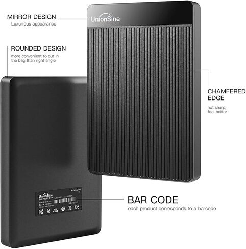 UnionSine 250GB 2.5" Ultra Slim Portable External Hard Drive HDD-USB 3.0 for PC, Mac, Laptop, PS4, Xbox one,Xbox 360-HD-006-(Black) in Saudi Arabia
