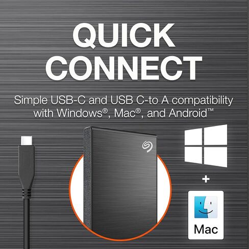 Seagate One Touch HDD with Password 2TB External Hard Drive – Black, for PC Laptop Mac and Chromebook, 6mo Mylio Photos and Dropbox, Rescue Service (STKY2000400) in Saudi Arabia