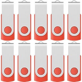 Enfain 16GB USB 2.0 Flash Drive 10 Pack | Swivel Thumb Drives with 31 Labels | Gift-Ready Packaging for Corporate Events, Office & Team Distributions (Black) in Saudi Arabia