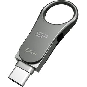 Silicon Power 32GB Type C & Type A Dual USB 3.0/3.2 Gen 1 Dual Flash Drive, Mobile C80
