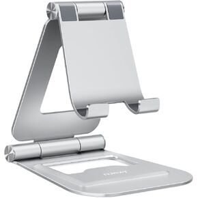 حامل تابلت Nulaxy، حامل سطح مكتب قابل للطي وقابل للتعديل بالكامل متوافق مع iPad Air 4/Mini، iPad 10.2/9.7 الجديد، iPad Pro 11/12.9، Samsung، Nintendo، جميع الأجهزة المحمولة (4-14 بوصة)، أسود