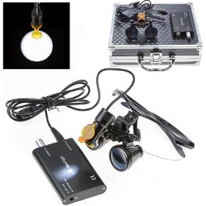 OUBO Brand Black 5W Waist-Hang LED Headlamp Light with Filter + 2.5X420mm Working Distance Surgicial Loupes Goggles + Aluminum Box in Kuwait