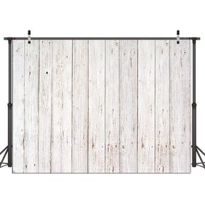 Dudaacvt 7x5FT Vintage Wood Backdrop Retro Rustic White and Gray Wooden Floor Background for Photography Kids Adult Photo Booth Video Shoot Vinyl Studio Props