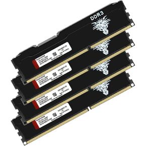 Yongxinsheng 1333MHz 16GB Kit (8GBx2) DDR3 Ram Desktop PC3-10600 UDIMM Non-ECC Unbuffered 1.5V 2Rx8 Dual Rank 240-Pin CL9 PC وحدة ترقية ذاكرة الكمبيوتر (أسود) in Kuwait