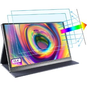 2 Pack Anti Blue Light Screen Protector Compatible with MNN/KYY/ARZOPA/InnoView/Lepow/ZSCMALLS/Newsoul/ASUS/QQH 15.6-inch Portable Monitor, Eye Protector Anti Smudge Anti Glare Screen Protector for 15.6’’ Portable Monitor