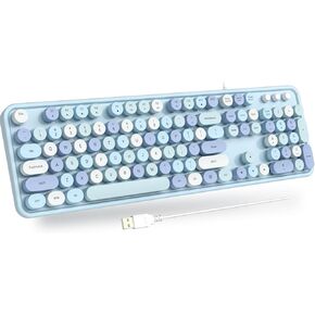 Atelus Large Print Keyboard, USB Wired Computer Keyboard, Full Size Keyboard with Number Pad for PC Laptop Desktop Windows 7 8 10 11 (Purple Colorful) in Saudi Arabia