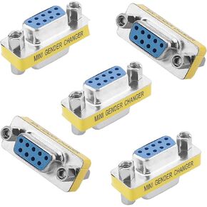 Heyiarbeit 9-pin 2-Row DB9 VGA مغير الجنس ذكر إلى أنثى مبدل صغير للجنس موصل محول للتطبيقات التسلسلية أزرق 10 قطع in Kuwait