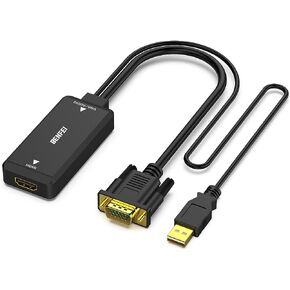 محول BENFEI VGA إلى HDMI، محول 1080P مع صوت من الكمبيوتر/الكمبيوتر المحمول مصدر VGA إلى تلفزيون/شاشة HDMI in Kuwait