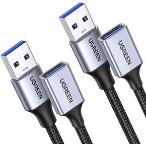 UGREEN 2 Pack USB Extension Cable (3 FT+ 3 FT), Nylon Braided Extender Compatible With Webcam, Camera, Phone, Hub, Mouse, Keyboard, Printer, Hard Drive, Headset in Kuwait