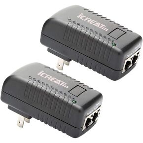 iCreatin 2-Pack Wall PoE Injector Power Over Ethernet محول 802.3af 48V 24W 0.5A لكاميرات IP الأمنية وهواتف IP، 10/100 ميجابت في الثانية in Kuwait