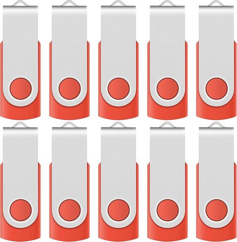 Enfain 16GB USB 2.0 Flash Drive 10 Pack | Swivel Thumb Drives with 31 Labels | Gift-Ready Packaging for Corporate Events, Office & Team Distributions (Black) in Kuwait