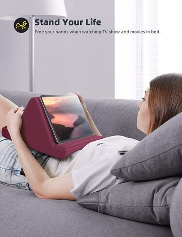 Lamicall Tablet Pillow Stand, Pillow Soft Pad for Lap - Tablet Holder Dock for Bed with 6 Viewing Angles, for iPad Pro 9.7, 10.5, 11, 12.9 Air Mini 4 3, Kindle, Galaxy Tab, E-Reader, Blackish Green in Saudi Arabia