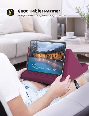 Lamicall Tablet Pillow Stand, Pillow Soft Pad for Lap - Tablet Holder Dock for Bed with 6 Viewing Angles, for iPad Pro 9.7, 10.5, 11, 12.9 Air Mini 4 3, Kindle, Galaxy Tab, E-Reader, Blackish Green in Saudi Arabia