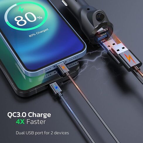 Nulaxy Bluetooth FM Transmitter for Car, Wireless Car Bluetooth V5.0 Adapter with Big Color Screen, Support QC3.0 Fast Charging, Hands-Free Call, MP3 Music Player BASS&TRE Booster, TF Card AUX-KM28 | QC3.0 Fast Charging,large display,Bluetooth V5.0,dual U in Kuwait