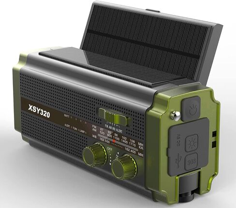 10000mAh Emergency Weather Radio,Portable FM/AM/NOAA Battery Powered Survival Radios&Power Bank,Solar/Hand Crank/Type-C Charger,Flashlight,Reading Lamp,Compass,SOS Alert,Outdoor Camping&Power Outages in Saudi Arabia