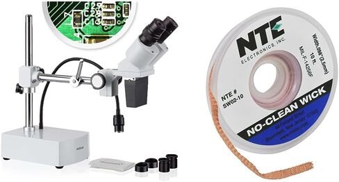 AmScope SE400-Y Professional Binocular Stereo Microscope, WF10x and WF15x | 10X & 15X Magnification DIN Standard RMS 20.32mm Thread 160mm Finite Tube Length Compatible Built-In LED Illumination in Saudi Arabia