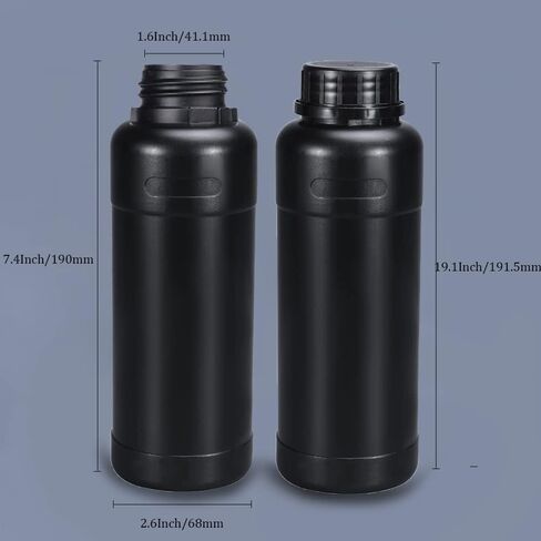 3pcs 500ml HDPE Darkroom Chemical Storage Bottle Film Photo Developing Processing Equipment with Label,Black in Kuwait