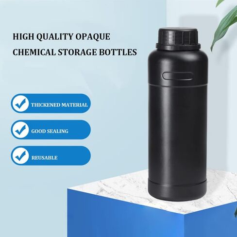3pcs 500ml HDPE Darkroom Chemical Storage Bottle Film Photo Developing Processing Equipment with Label,Black in Kuwait