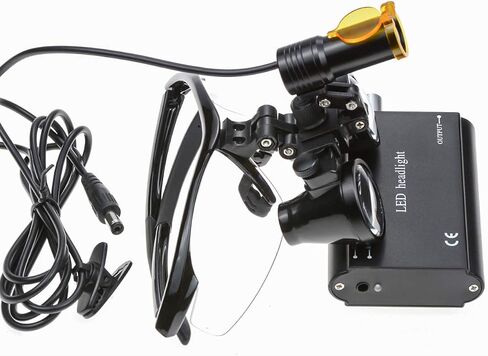 OUBO Brand Black 5W Waist-Hang LED Headlamp Light with Filter + 2.5X420mm Working Distance Surgicial Loupes Goggles + Aluminum Box in Kuwait