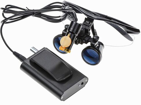 OUBO Brand Black 5W Waist-Hang LED Headlamp Light with Filter + 2.5X420mm Working Distance Surgicial Loupes Goggles + Aluminum Box in Kuwait