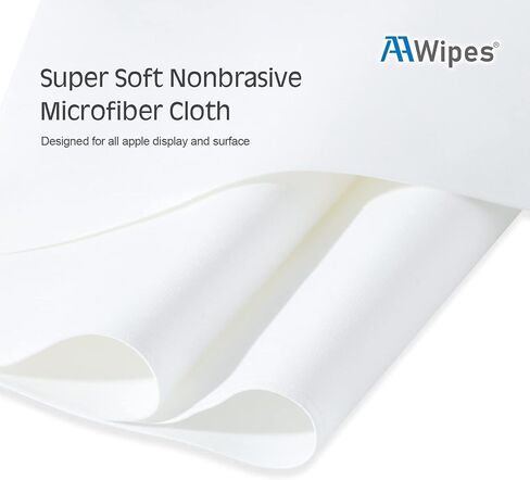 AAwipes Polishing Cloths 10 Packs (6.3" X 6.3", White, 320GSM, Superfine) Compatible with Apple iPhone, iPad, MacBook, iWatch, Soft & Nonabrasive 2-Layer Microfiber Cleaning Cloths (X3603) in Saudi Arabia